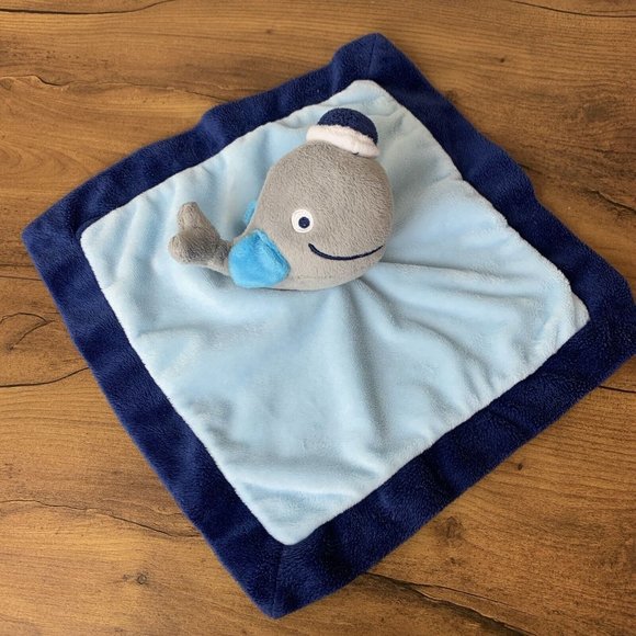 Bananafish Whale Sailor Fish Baby Blanket Security Lovey Soft Infant 12” x 12” - Picture 3 of 5